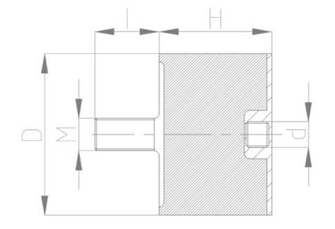 JNDD型<a href='http://www.xlx998.com' target='_blank'><u>橡膠減震器</u></a>結(jié)構(gòu)圖
