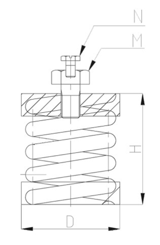 ZTH型<a href='http://www.xlx998.com' target='_blank'><u>彈簧減震器</u></a>結(jié)構(gòu)圖